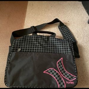 Hurley Black and Pink Shoulder/Crossbody backpack